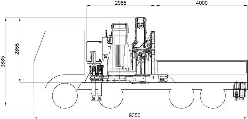 Габаритные размеры КМУ Effer 1855