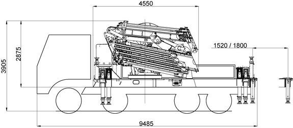 Габаритные размеры КМУ Effer 1855