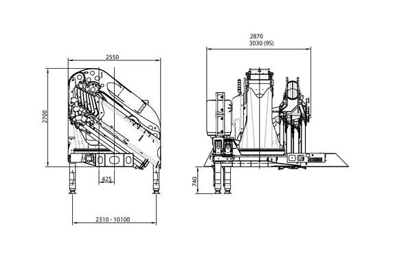 Габаритные размеры КМУ Effer 2055