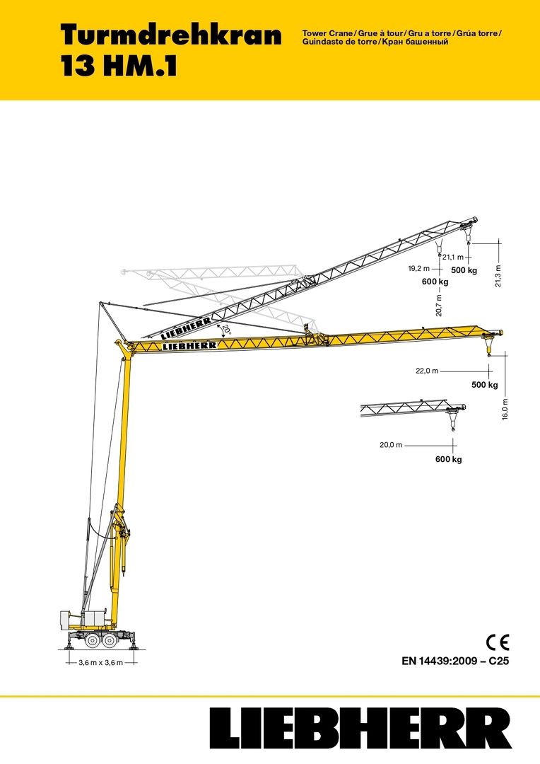 Грузовысотные характеристики башенного крана Liebherr L1-32